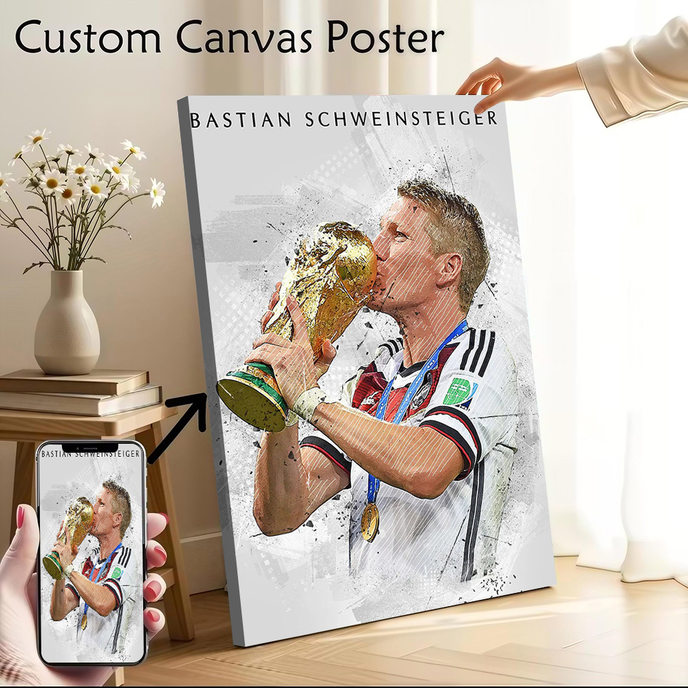 Home Gym Decor - Poster Kanvas Bastian Schweinsteiger Gambar yang