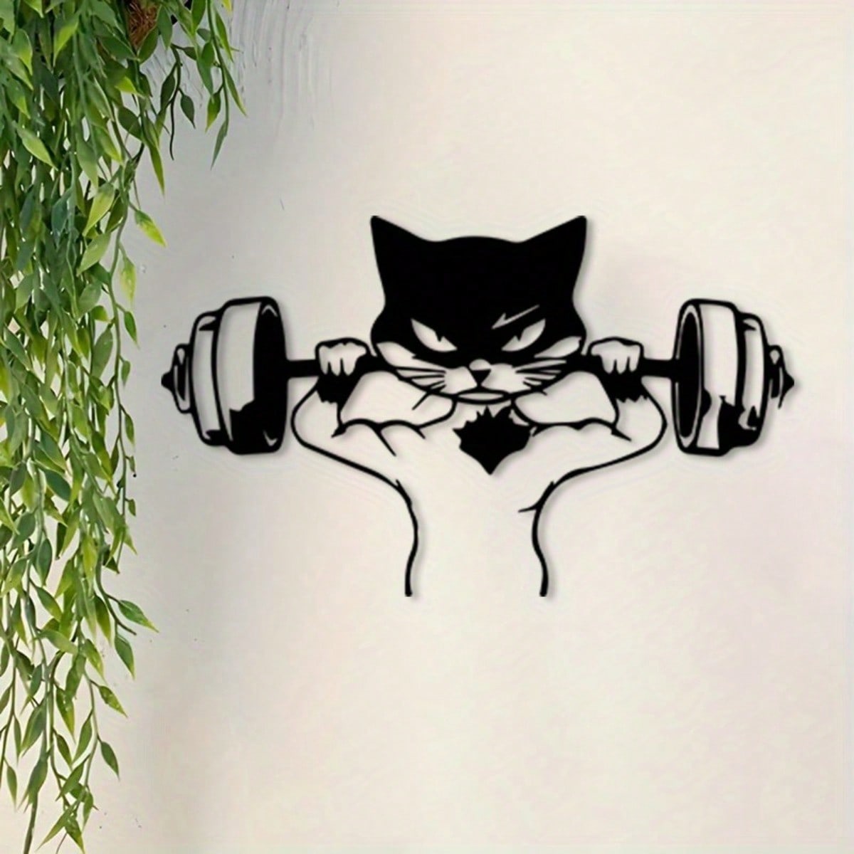 Home Gym Decor - CIFbuy Seni Dinding Logam Kucing Berotot