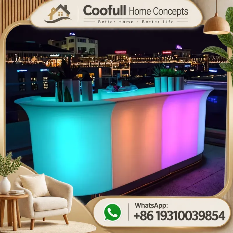 Home Gym Rental - Meja Bar Portabel dengan Lampu LED,