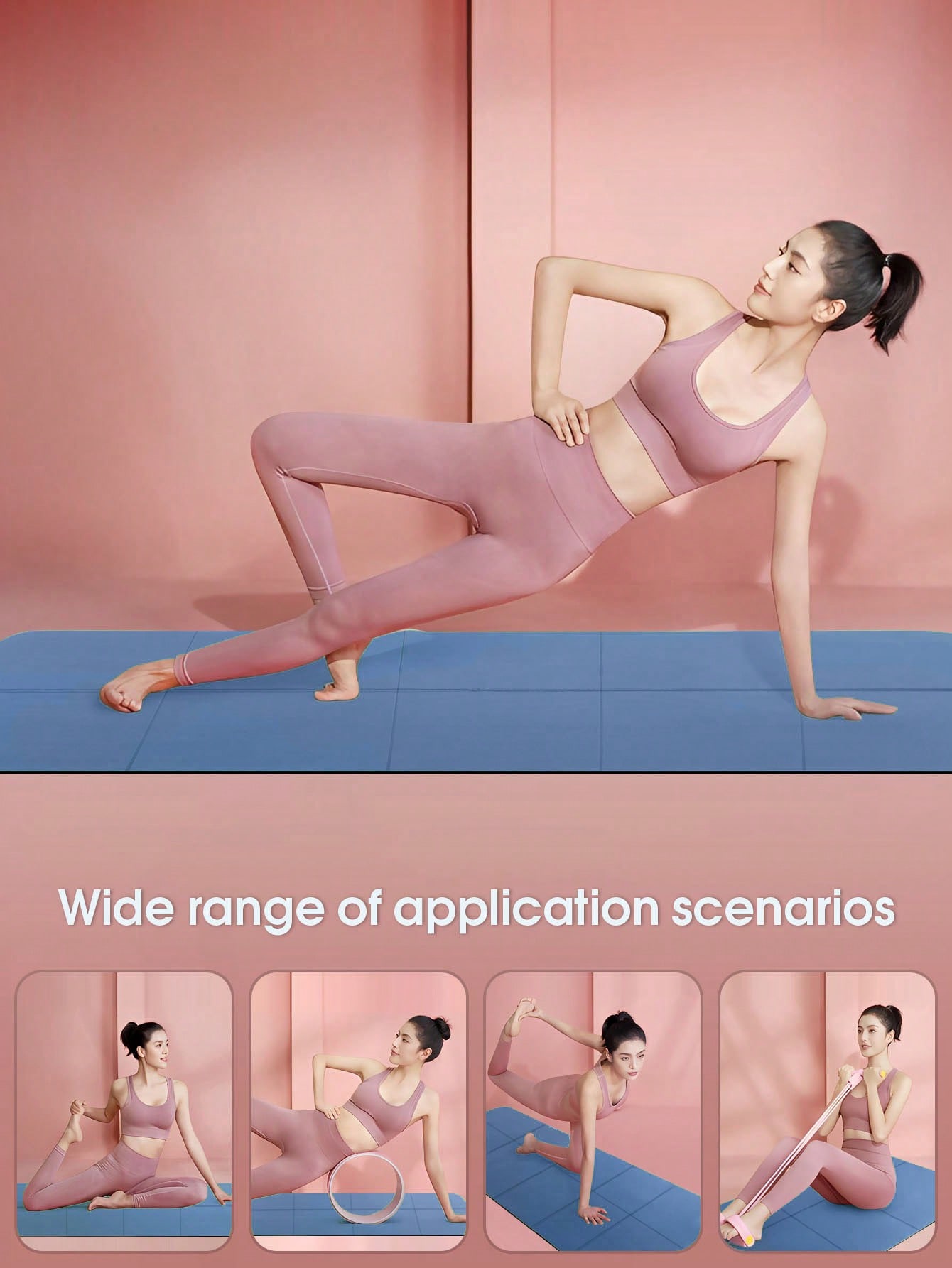 Home Gym Yoga Mat - Matras Yoga Lipat Biru Tua Ramah