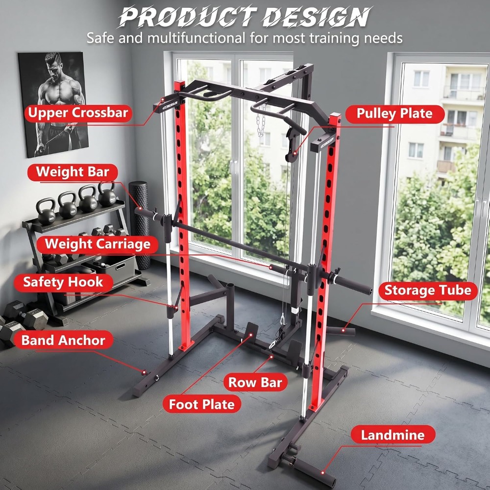 Rak Power Smith All-in-One den - Home Gym With Smith Machine ulasan dan harga