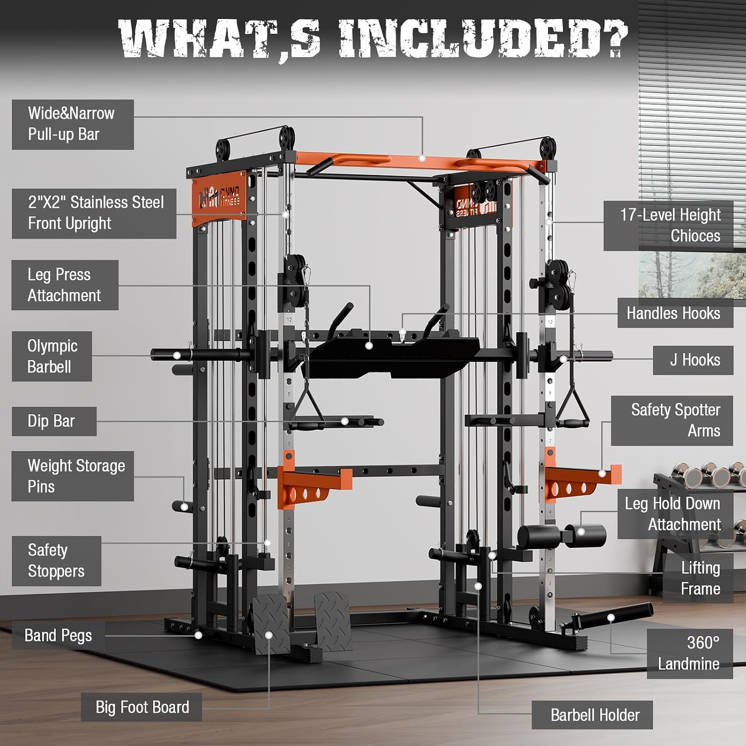 Smith Machine dengan Lampiran  - Leg Press Machine ulasan dan harga