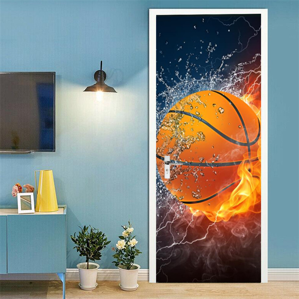 Kertas Dinding 3D Bola Basket  - Home Gym Decor ulasan dan harga