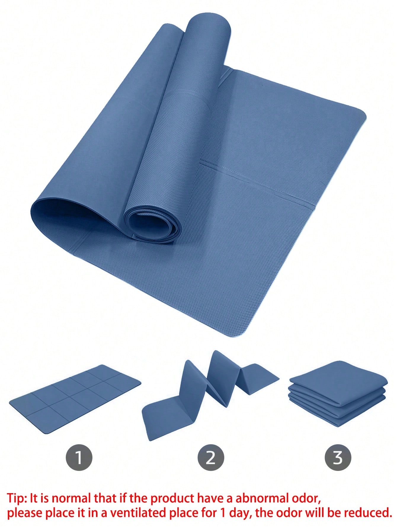 Matras Yoga Lipat Biru Tua Ram - Home Gym Yoga Mat ulasan dan harga