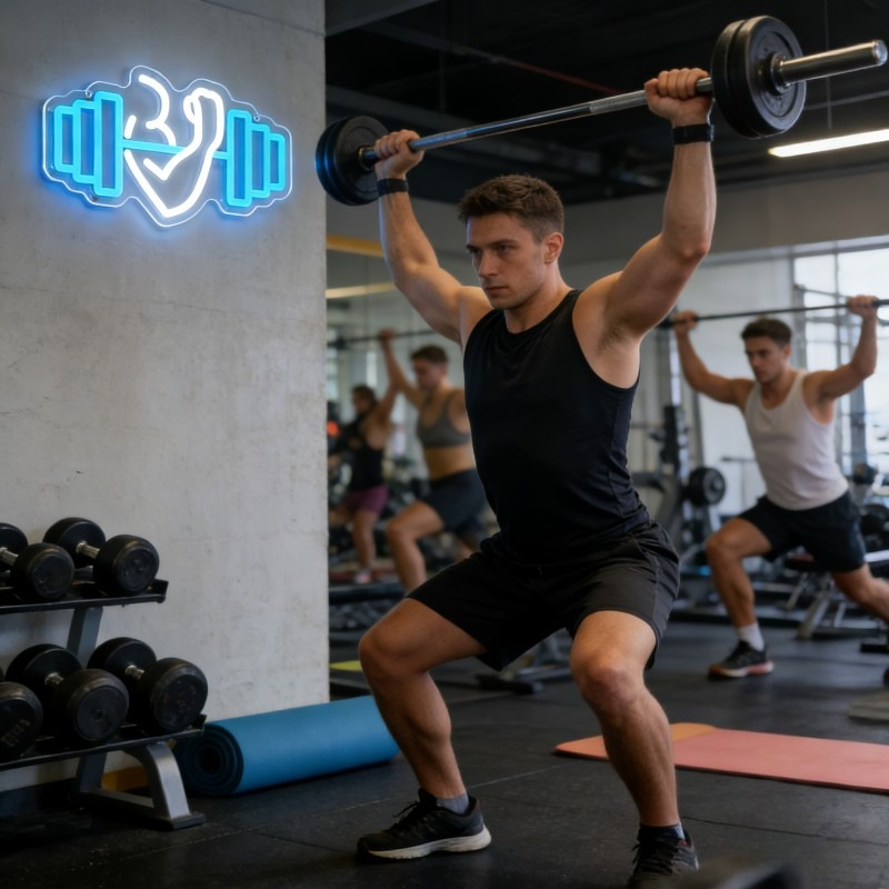 Lampu LED Neon Sign Bicep Dumb - Home Gym Yoga Room ulasan dan harga