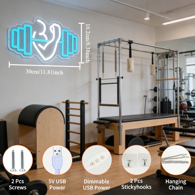 Lampu LED Neon Sign Bicep Dumb - Home Gym Yoga Room ulasan dan harga